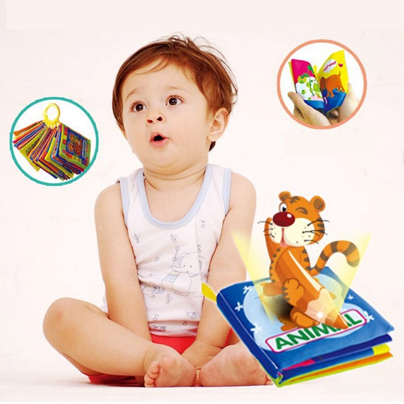 Baby Cloth Book Toy Teether Infant Educational baby rattles mobiles sensory Toys for Newborn baby toys 0-12 months